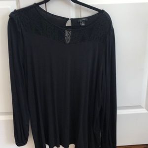 Halogen Black Lace LS Tee